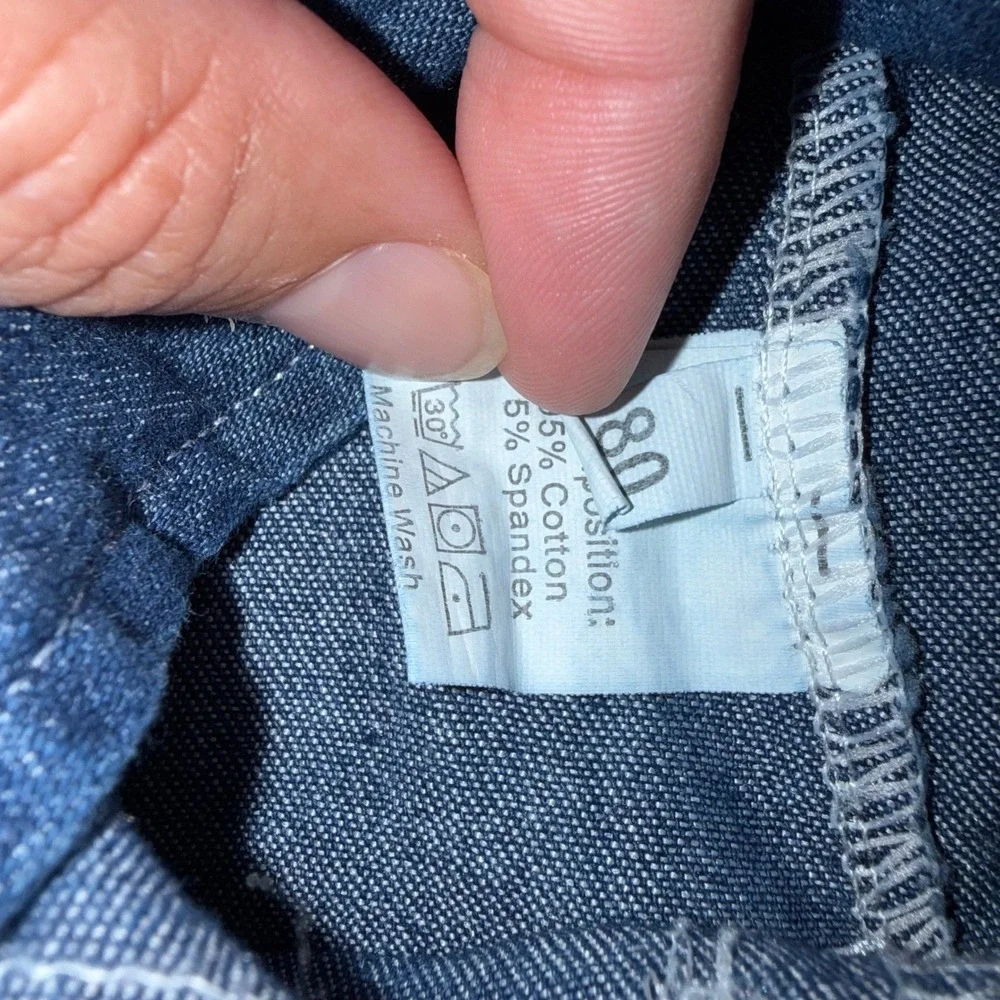 Ivyinli Baby Boys Denim Overalls and Striped Shirt Set Blue White Dog Size 80